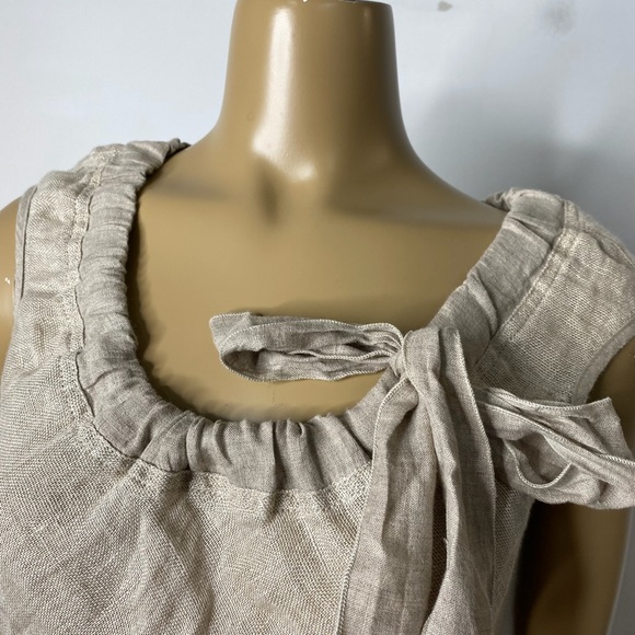 AB Nahlik Women’s Size 40 100% Len Asymmetric Hem Top Lagenlook - Picture 2 of 6